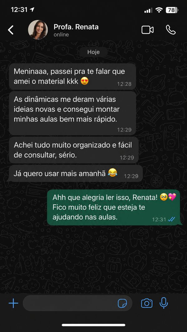 Depoimento da Profa. Renata sobre o material