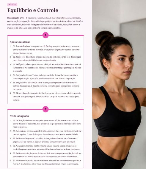Página interna do material - módulo Equilíbrio e Controle